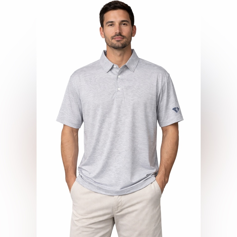 Bald Head Blues Albatross Polo Men’s XL Heather Gray Stripe Performance Golf